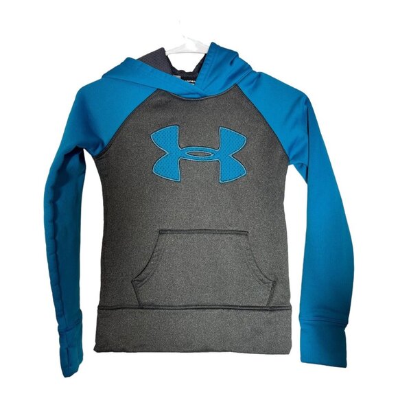 Under Armour UA Storm Youth Sweatshirt Hoodie Size S YSM blue‎ gray fall chilly - Picture 1 of 6